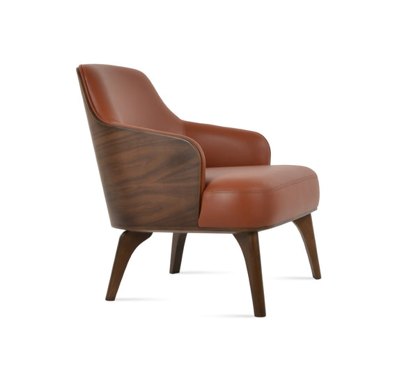 Soho Concept Saphire Armchair - Stylish Leatherette Seating With 2-year Guarantee, Perfect For Home & Office Use! Walnut  Soho-concept-dining-chair-12596