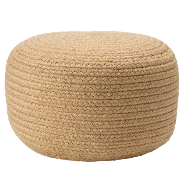 Jaipur Living Vibe by Jaipur Living Santa Rosa Handwoven Cylinder Pouf for Patio or Room Beige POF100480
