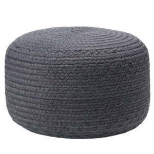 Jaipur Living Vibe by Jaipur Living Santa Rosa Handwoven Cylinder Pouf for Patio or Room Dark Gray POF100508