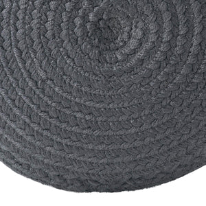 Jaipur Living Vibe by Jaipur Living Santa Rosa Handwoven Cylinder Pouf for Patio or Room Dark Gray POF100508