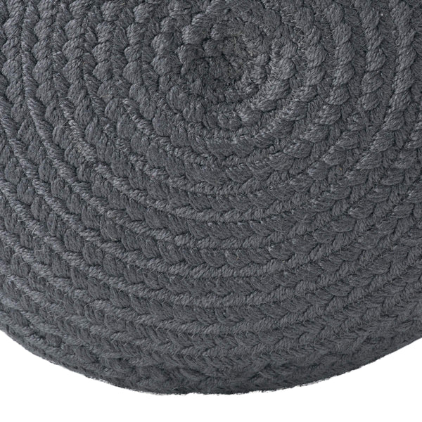 Jaipur Living Vibe by Jaipur Living Santa Rosa Handwoven Cylinder Pouf for Patio or Room Dark Gray POF100508