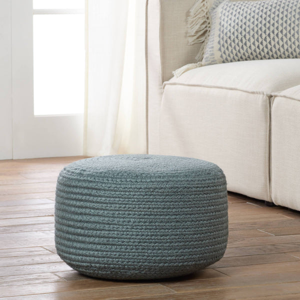 Jaipur Living Vibe by Jaipur Living Santa Rosa Handwoven Cylinder Pouf for Patio or Room Slate POF100509