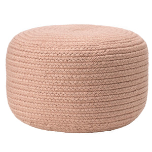 Jaipur Living Vibe by Jaipur Living Santa Rosa Handwoven Cylinder Pouf for Patio or Room Blush POF100510