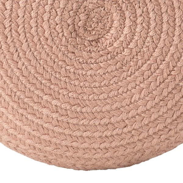 Jaipur Living Vibe by Jaipur Living Santa Rosa Handwoven Cylinder Pouf for Patio or Room Blush POF100510