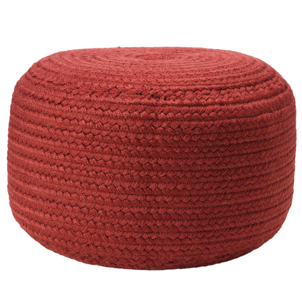 Jaipur Living Vibe by Jaipur Living Santa Rosa Handwoven Cylinder Pouf for Patio or Room Dark Red POF100512