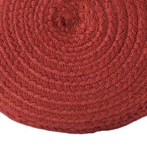 Jaipur Living Vibe by Jaipur Living Santa Rosa Handwoven Cylinder Pouf for Patio or Room Dark Red POF100512