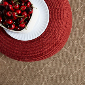 Jaipur Living Vibe by Jaipur Living Santa Rosa Handwoven Cylinder Pouf for Patio or Room Dark Red POF100512