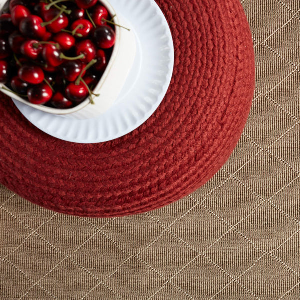 Jaipur Living Vibe by Jaipur Living Santa Rosa Handwoven Cylinder Pouf for Patio or Room Dark Red POF100512