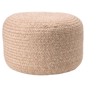 Jaipur Living Vibe by Jaipur Living Grayton Handwoven Jute Style Pouf for Coastal Outdoor Patios Light Tan POF100487