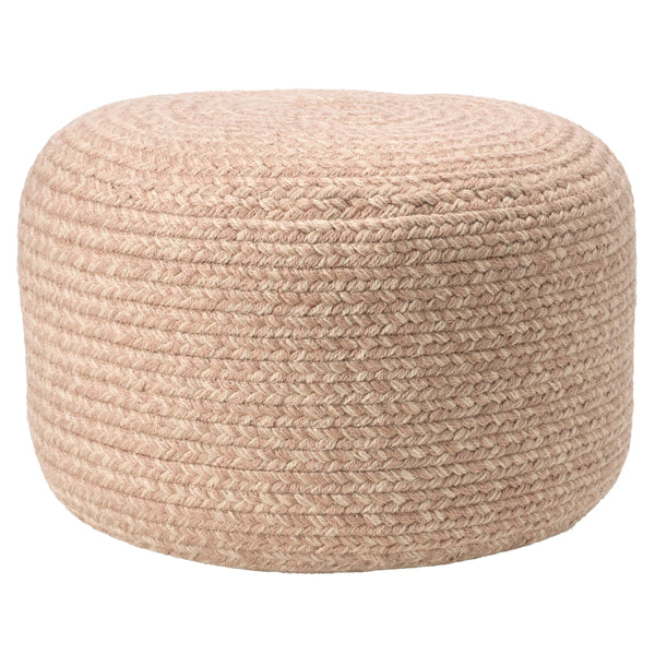 Jaipur Living Vibe by Jaipur Living Grayton Handwoven Jute Style Pouf for Coastal Outdoor Patios Light Tan POF100487