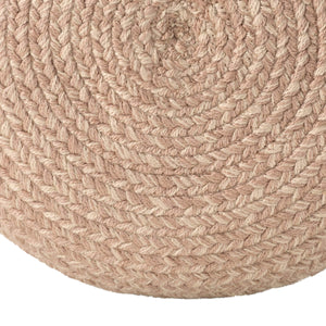Jaipur Living Vibe by Jaipur Living Grayton Handwoven Jute Style Pouf for Coastal Outdoor Patios Light Tan POF100487