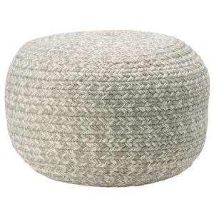 Jaipur Living Vibe by Jaipur Living Grayton Handwoven Jute Style Pouf for Coastal Outdoor Patios Gray POF100488