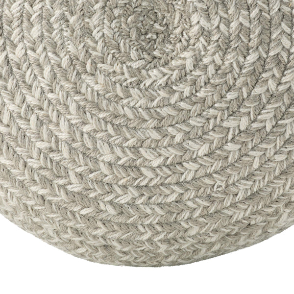 Jaipur Living Vibe by Jaipur Living Grayton Handwoven Jute Style Pouf for Coastal Outdoor Patios Gray POF100488