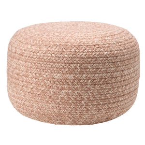 Jaipur Living Vibe by Jaipur Living Grayton Handwoven Jute Style Pouf for Coastal Outdoor Patios Light Pink POF100535