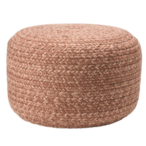 Jaipur Living Vibe by Jaipur Living Grayton Handwoven Jute Style Pouf for Coastal Outdoor Patios Pink POF100536