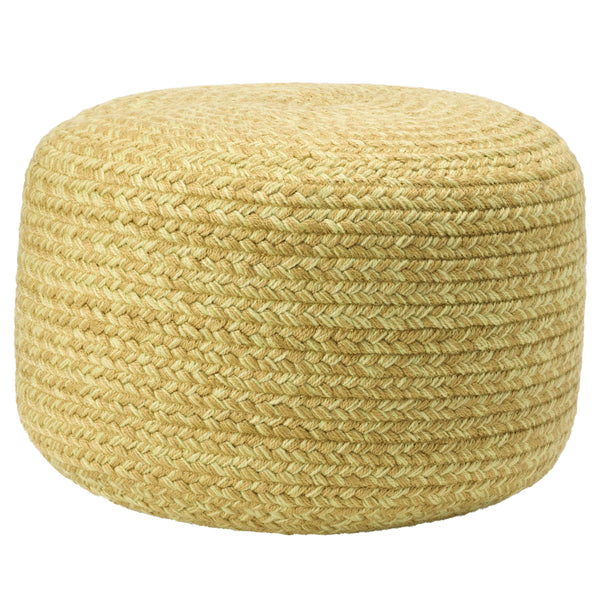 Jaipur Living Vibe by Jaipur Living Grayton Handwoven Jute Style Pouf for Coastal Outdoor Patios Yellow POF100537