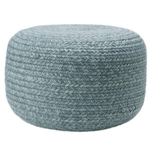 Jaipur Living Vibe by Jaipur Living Grayton Handwoven Jute Style Pouf for Coastal Outdoor Patios Blue POF100538