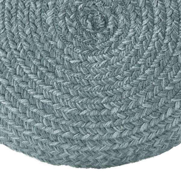 Jaipur Living Vibe by Jaipur Living Grayton Handwoven Jute Style Pouf for Coastal Outdoor Patios Blue POF100538