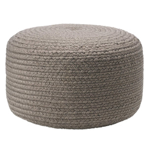 Jaipur Living Vibe by Jaipur Living Santa Rosa Handwoven Cylinder Pouf for Patio or Room Light Gray POF100539
