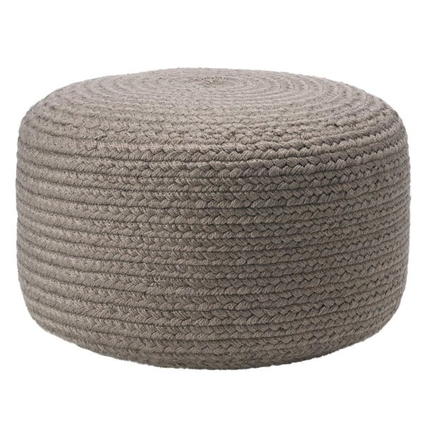 Jaipur Living Vibe by Jaipur Living Santa Rosa Handwoven Cylinder Pouf for Patio or Room Light Gray POF100539