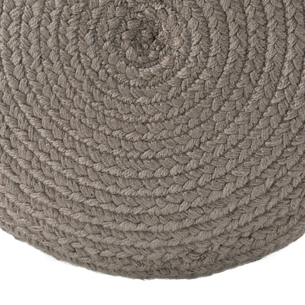 Jaipur Living Vibe by Jaipur Living Santa Rosa Handwoven Cylinder Pouf for Patio or Room Light Gray POF100539