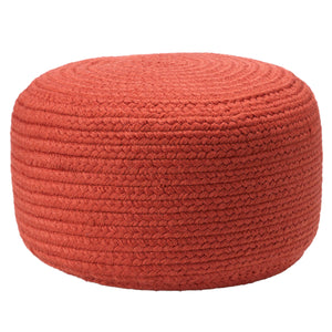 Jaipur Living Vibe by Jaipur Living Santa Rosa Handwoven Cylinder Pouf for Patio or Room Red POF100540