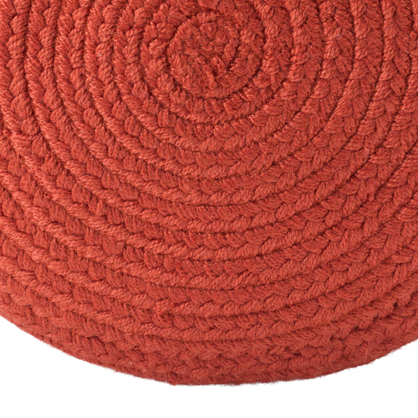 Jaipur Living Vibe by Jaipur Living Santa Rosa Handwoven Cylinder Pouf for Patio or Room Red POF100540