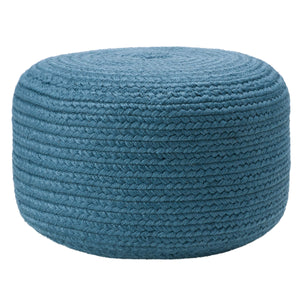 Jaipur Living Vibe by Jaipur Living Santa Rosa Handwoven Cylinder Pouf for Patio or Room Blue POF100541