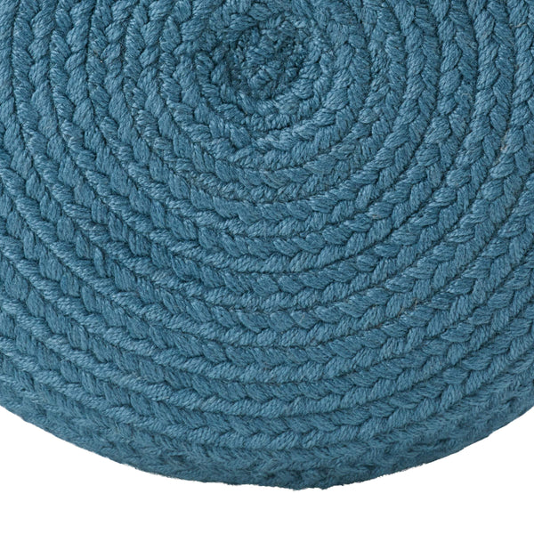 Jaipur Living Vibe by Jaipur Living Santa Rosa Handwoven Cylinder Pouf for Patio or Room Blue POF100541