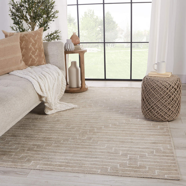 Jaipur Living Jaipur Living Alloy Hand Loomed Rayon Striped Rug for Modern Bedroom or Room RUG148904