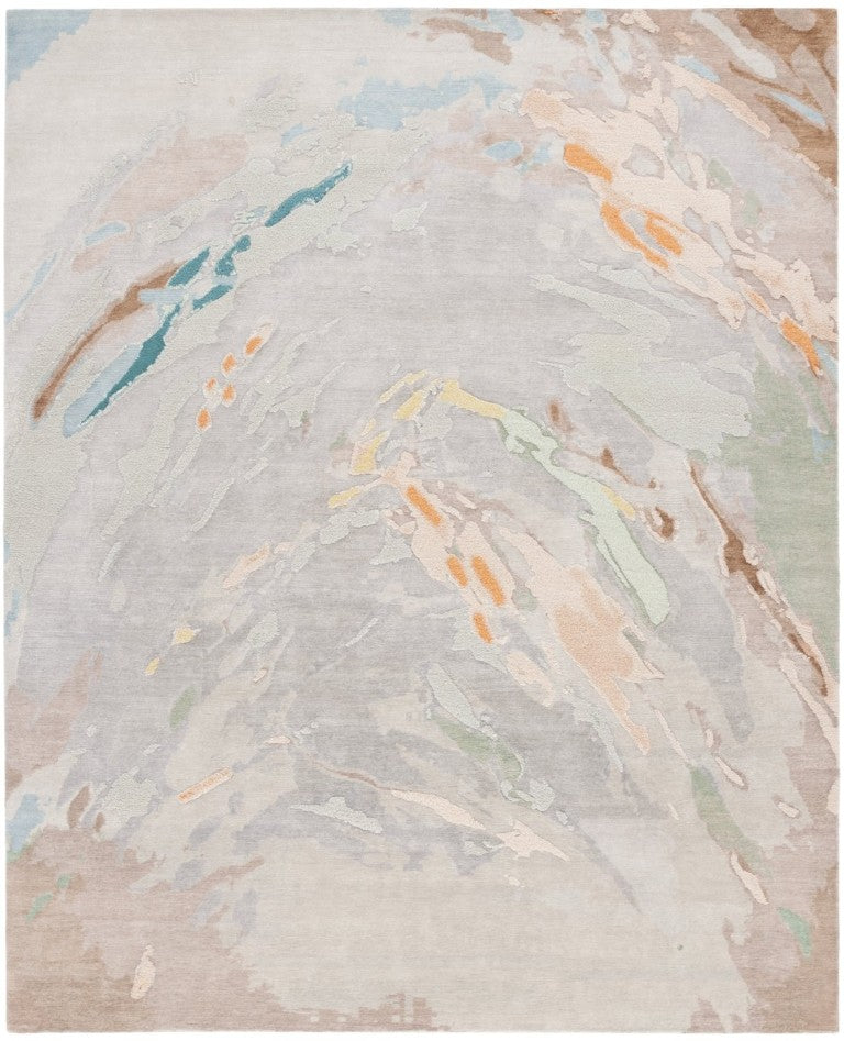 Safavieh Saint Tropez Hand Knotted Wool Silk Abstract Area Rug for Living Room Decor 10'-0" x 14'-0" SAT101F-10