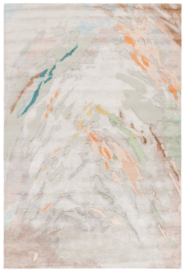 Safavieh Saint Tropez Hand Knotted Wool Silk Abstract Area Rug for Living Room Decor 6'-0" x 9'-0" SAT101F-6