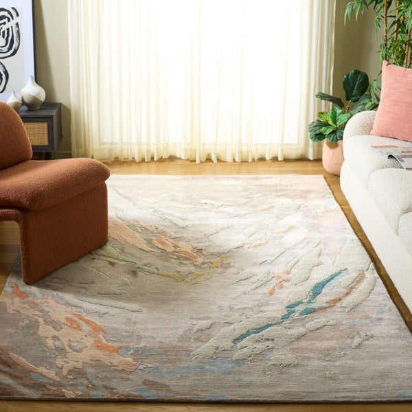 Safavieh Saint Tropez Hand Knotted Wool Silk Abstract Area Rug for Living Room Decor 6'-0" x 9'-0" SAT101F-6
