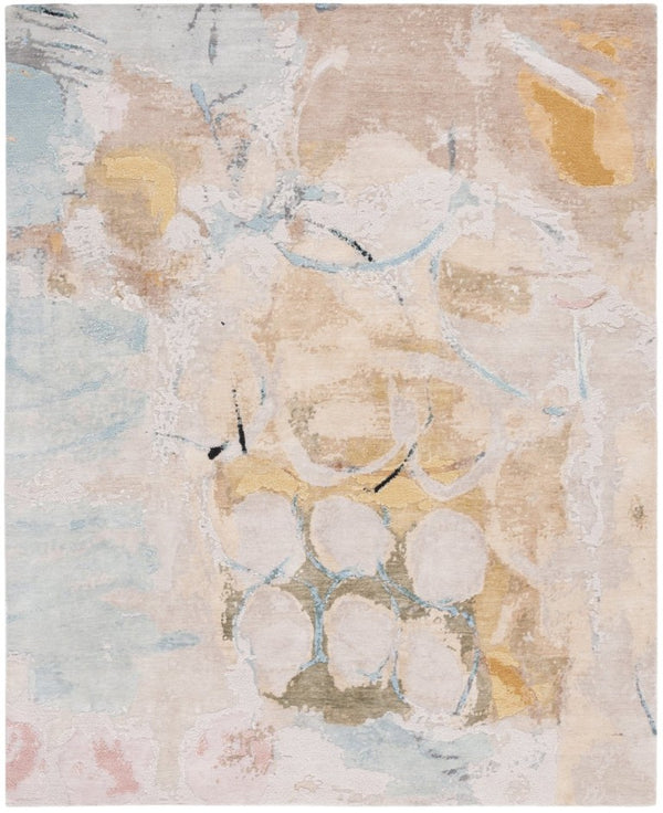Safavieh Saint Tropez Hand Knotted Wool Silk Abstract Area Rug for Large Living Spaces 10' x 14' SAT102M-10