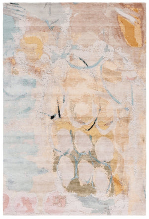 Safavieh Saint Tropez Hand Knotted Wool Silk Abstract Area Rug for Large Living Spaces 6' x 9' SAT102M-6