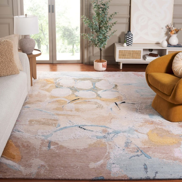 Safavieh Saint Tropez Hand Knotted Wool Silk Abstract Area Rug for Large Living Spaces 8' x 10' SAT102M-8