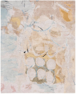 Safavieh Saint Tropez Hand Knotted Wool Silk Abstract Area Rug for Large Living Spaces 12' x 15' SAT102M