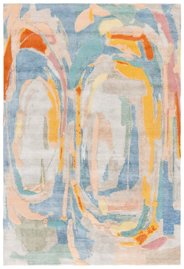 Safavieh Saint Tropez Hand Knotted Wool Silk Abstract Area Rug for Living or Dining Rooms 6'-0" x 9'-0" SAT103M-6