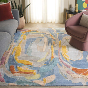Safavieh Saint Tropez Hand Knotted Wool Silk Abstract Area Rug for Living or Dining Rooms 6'-0" x 9'-0" SAT103M-6