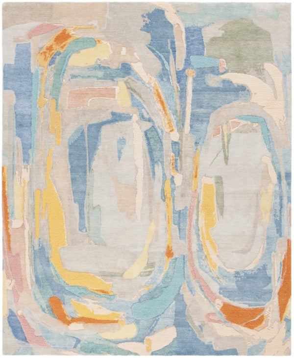 Safavieh Saint Tropez Hand Knotted Wool Silk Abstract Area Rug for Living or Dining Rooms 8'-0" x 10'-0" SAT103M-8