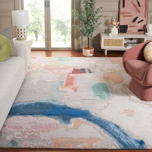 Safavieh Saint Tropez Hand Knotted Wool Silk Abstract Area Rug for Modern Living Spaces 10'-0" x 14'-0" SAT104M-10