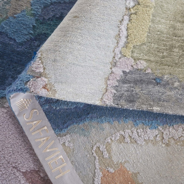 Safavieh Saint Tropez Hand Knotted Wool Silk Abstract Area Rug for Modern Living Spaces 6'-0" x 9'-0" SAT104M-6