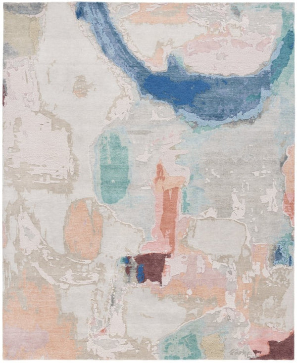 Safavieh Saint Tropez Hand Knotted Wool Silk Abstract Area Rug for Modern Living Spaces 9'-0" x 12'-0" SAT104M-9