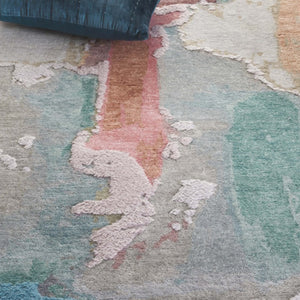 Safavieh Saint Tropez Hand Knotted Wool Silk Abstract Area Rug for Modern Living Spaces 9'-0" x 12'-0" SAT104M-9