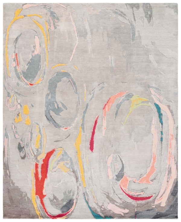 Safavieh Saint Tropez Hand Knotted Wool Silk Area Rug with Soft Pile for Living Rooms 9'-0" x 12'-0" SAT105F-9