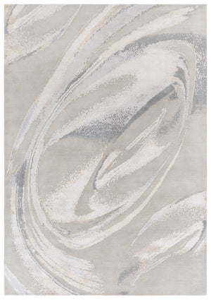 Safavieh Saint Tropez Hand Knotted Area Rug - Modern Abstract Design In Chic Neutral Tones For Luxury Living Grey ,Sage 55% Wool,30% Silk,15% Cotton Sat201f-10