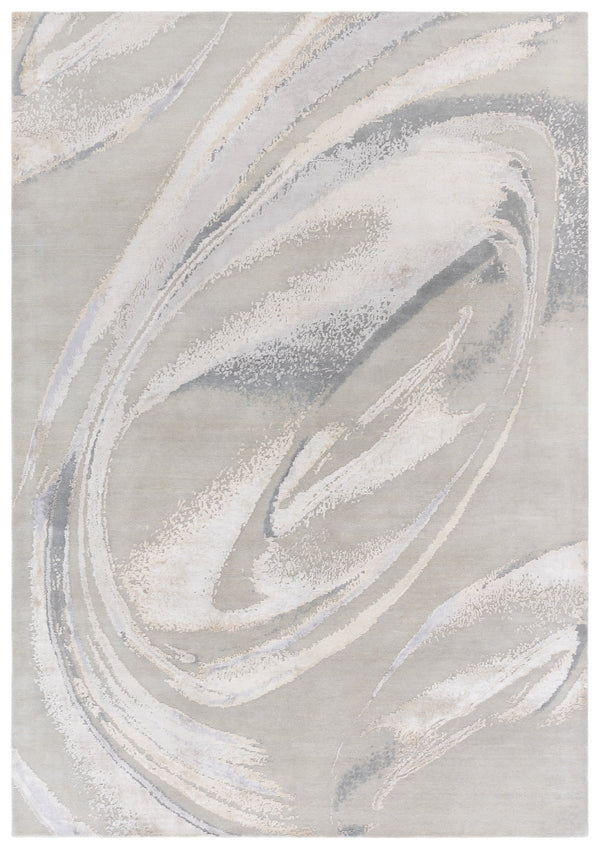 Safavieh Saint Tropez Hand Knotted Area Rug - Modern Abstract Design In Chic Neutral Tones For Luxury Living Grey ,Sage 55% Wool,30% Silk,15% Cotton Sat201f-10