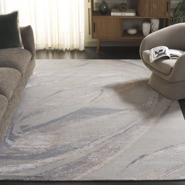 Safavieh Saint Tropez Hand Knotted Wool Silk Abstract Area Rug for Living and Dining Rooms SAT201F-6