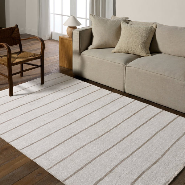 Jaipur Living Saveen Ryn Sav01 Powerloomed Machinemade 100% Polyester Lines Stripes Indoor Rug Ivory, Tan 100% Polyester, Recycled Misc Fibers Rug161227