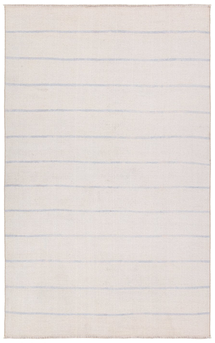 Jaipur Living Saveen Ryn Sav02 Powerloomed Machinemade 100% Polyester Lines Stripes Indoor Rug Ivory, Blue 100% Polyester, Recycled Misc Fibers Rug161235